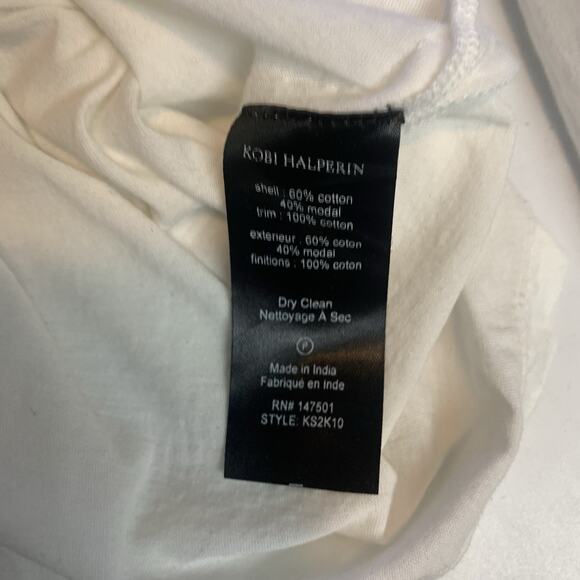 Kobi Halperin Shirt Womens Medium Ruffle Flare Sleeves Blouse Drawstring Neck M - Picture 7 of 9